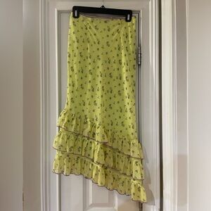 Kimchi Blue Yellow Floral Midi Skirt